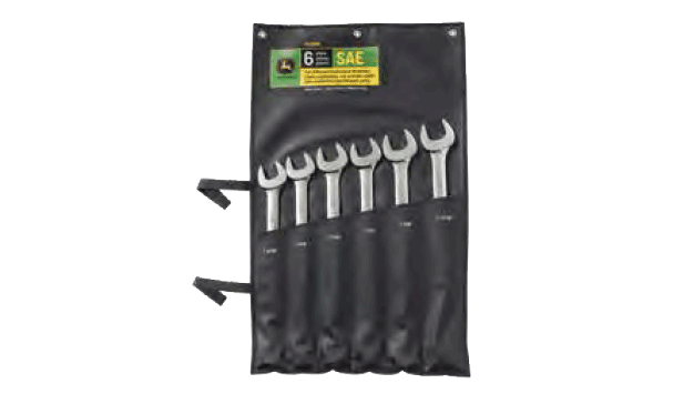 combination wrench set in black roll up case