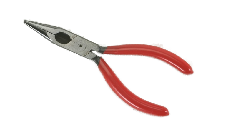 long-nose pliers with red handles