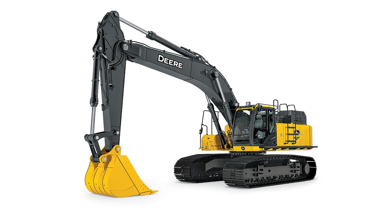 A 470P-Tier excavator on a white background